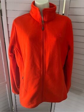 NWT NEW BALANCE pimento colored Full-Zip Fleece Jacket. Side zip pockets